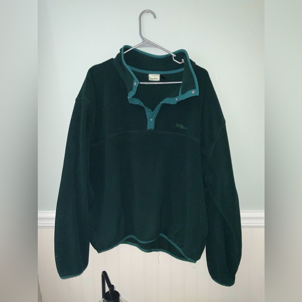 LL Bean XL Half Button Pullover Sweatshirt